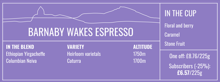 Barnaby Wakes Espresso 225g Free Cannister with Subscription Trial