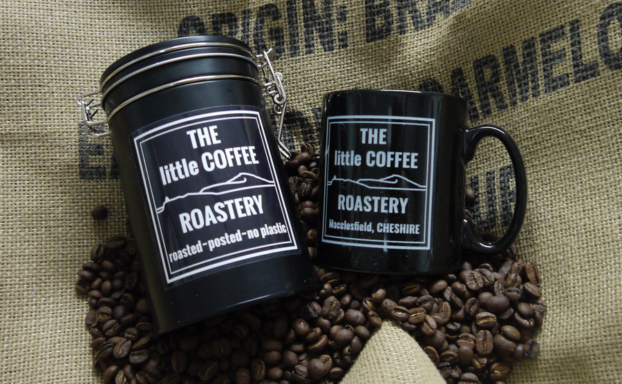 The Little Coffee Roastery Mug and Canister Set (Black)